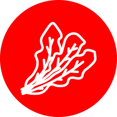 Obraz premium Spinach Line White Circle Red