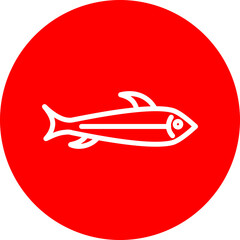 Salmon Line White Circle Red