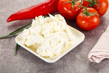 Soft Philadephia cheese in the bowl