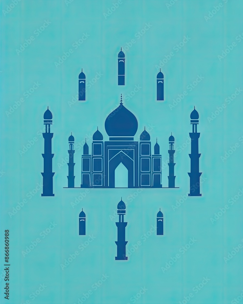 Wall mural set ramadan kareem icon vector. set of islamic icons vector image.