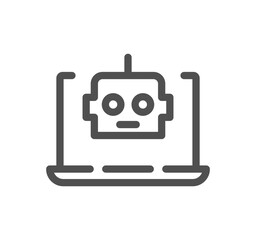 Artificial intelligence related icon outline and linear vector.	
