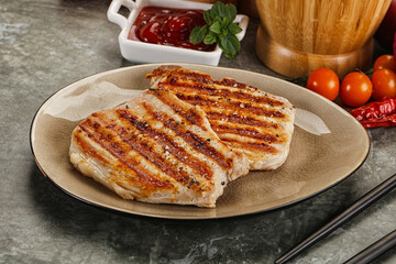 Tasty grilled pork meat steak
