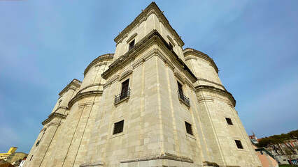 An exterior corner of the National Pantheon in Lisbon