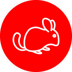 Chinchilla Line White Circle Red