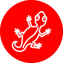 Lizard Line White Circle Red