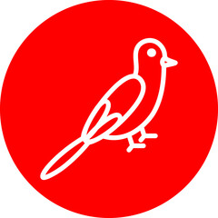 Budgerigar Line White Circle Red