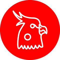 Cockatiel Line White Circle Red