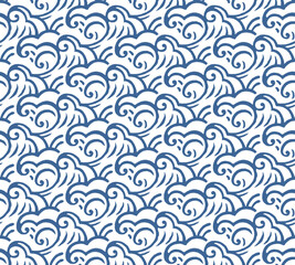 Japanese seamless pattern of sea ​​wave