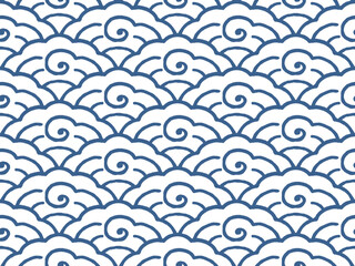 Chinese seamless pattern of sea ​​wave