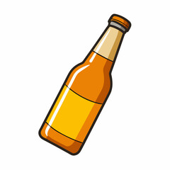A cartoon illustration of a beer bottle on a white background