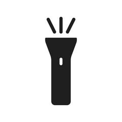Black fashlight lantern icon on white background.