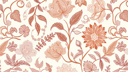 A floral pattern with orange and white flowers
