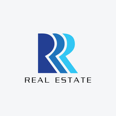 letters rrr real estate logo design vector