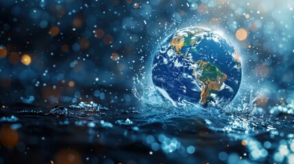 World water day graphic design background with copy space