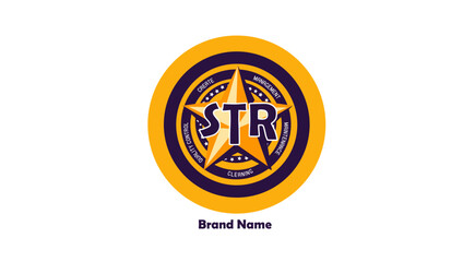 Star Icon Logo Purple and Yellow Color 
