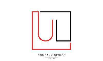 UL, LU Abstract Letters Logo Monogram Design Font Icon Vector Initials Symbol