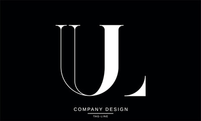 UL, LU Abstract Letters Logo Monogram Design Font Icon Vector Initials Symbol