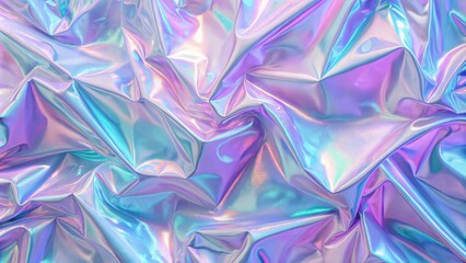 Abstract Iridescent Purple and Blue Holographic Wrinkled  Background