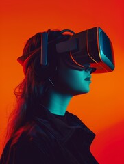 Virtual Reality Headset Online Banking Technology Finance Concept Image