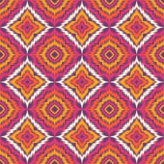 Seamless Ikat ethnic traditional Textile pattern geometric abstract folklore ornament Tribal ethnic illustration background design for print, clothing, scarf
