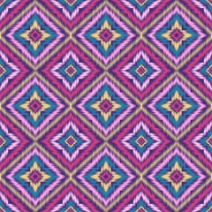 Seamless Ikat ethnic traditional Textile pattern geometric abstract folklore ornament Tribal ethnic illustration background design for print, clothing, scarf