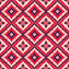 Seamless Ikat ethnic traditional Textile pattern geometric abstract folklore ornament Tribal ethnic...