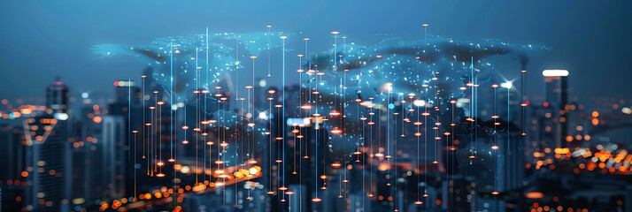 Business conference on innovation leadership and market trends in a global economy featuring informative graphics and visual content