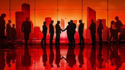 Business meeting highlighting entrepreneurship innovation and leadership showcasing a strategic networking session in a corporate environment