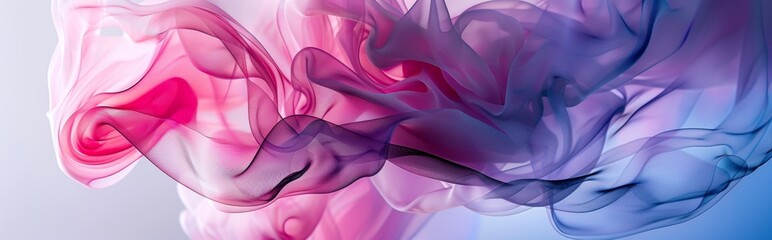 Fototapeta premium Flowing fabric in pink and purple hues