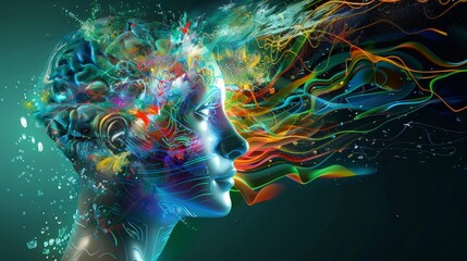 Digital Thoughts Exploding in Colorful Streams