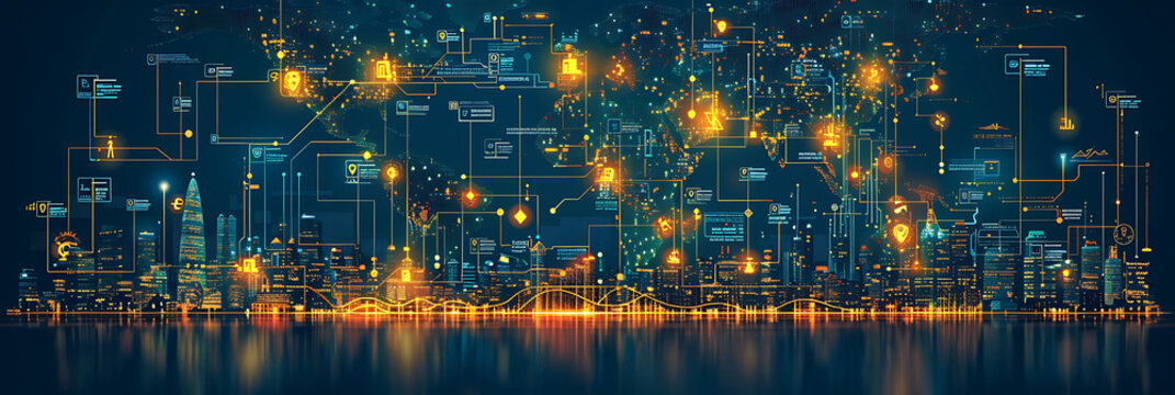 Vibrant infographic depicting the process of international trade compliance including customs regulations documentation and certifications emphasizing smooth business operations