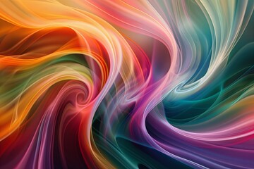 Abstract Swirls of Vibrant Colors. A Digital Art Background