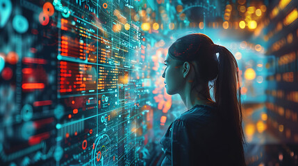 Business leaders developing technology strategies drive efficiency growth market disruption using infographic storytelling and datadriven design featuring diverse participants from China and America