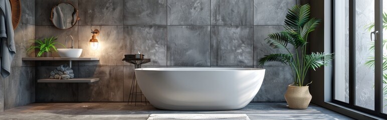 Modern Bathroom with Freestanding Bathtub