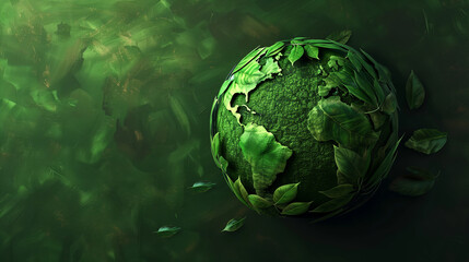 World Nature Conservation Day. green Earth wrapped in lush leaves, nature and environmental protection. eco-friendly, sustainability and conservation