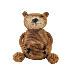 Adorable Handcrafted Crochet Beaver Plush Toy - Cute and Soft Knitted Teddy Beaver for Kids and Babies, Perfect Gift for Baby Showers, Birthdays cut out png on transparent background