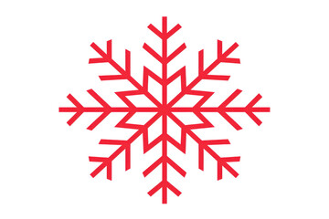White background featuring red snowflake