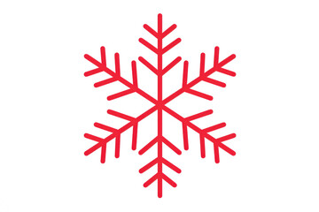 Red snowflake symbol on white