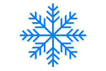 Blue snowflake minimalistic vector symbol