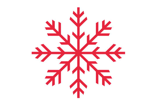 White background with red snowflake