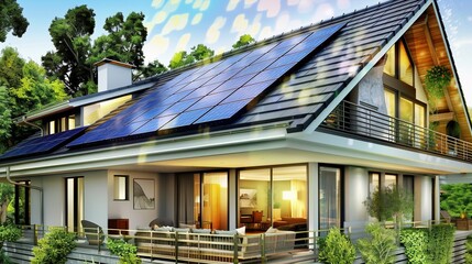 Contemporary Home with Solar Panels Green Architecture Sustainable Eco-Friendly Design