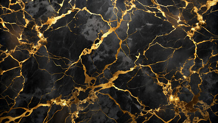 Luxury black gold marble texture background. Generative Ai