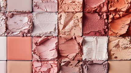 Diverse range of skin color shades in a makeup palette, emphasizing the inclusive approach to beauty products