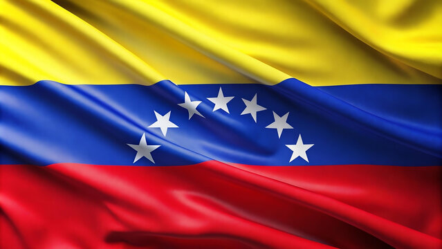 Flying the flag of Venezuela. National flag of Venezuela illustration