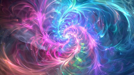 Obraz premium Vivid, swirling abstract background in neon colors. Perfect for representing energy, the cosmos, magic, or the supernatural.