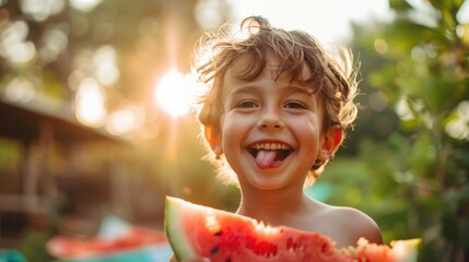 Boy Smiling With Tongue Out