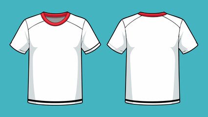 Blank white t-shirt template. Front and back view