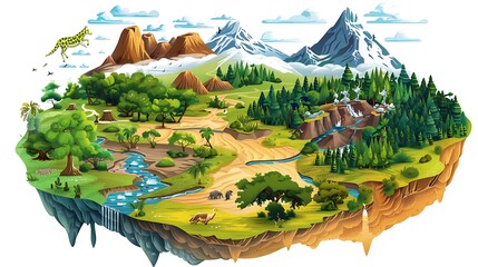 Visual aid on Terrestrial Biomes detailing characteristics of major biomes like tundra desert tropical rainforest and temperate grassland with maps and climate diagrams