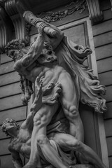 statue depicting Hercules lifting Antaeus, located in Vienna