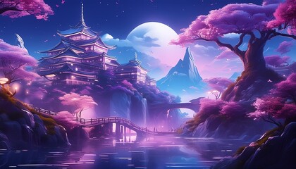 Obraz premium landscape with moon